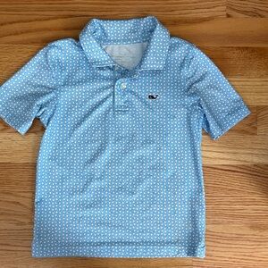 Vineyard Vines Kids Sky Blue baseball pattern Polo